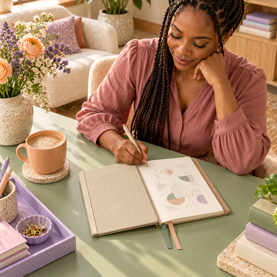 AVELORAF™ Arcfolio Hardcover Dot Grid Journal — 160 Pages, Lay-Flat Notebook & Embossed Arch Cover