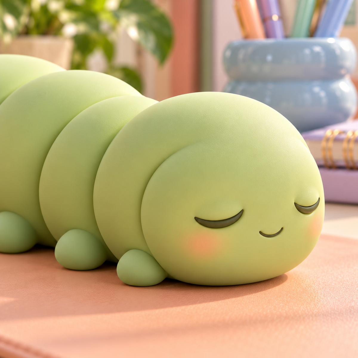 AVELORAF™ Dozy Loop Caterpillar — Soft Squeeze Desk Companion, Built-In Squeaker & Playful Shelf Decor