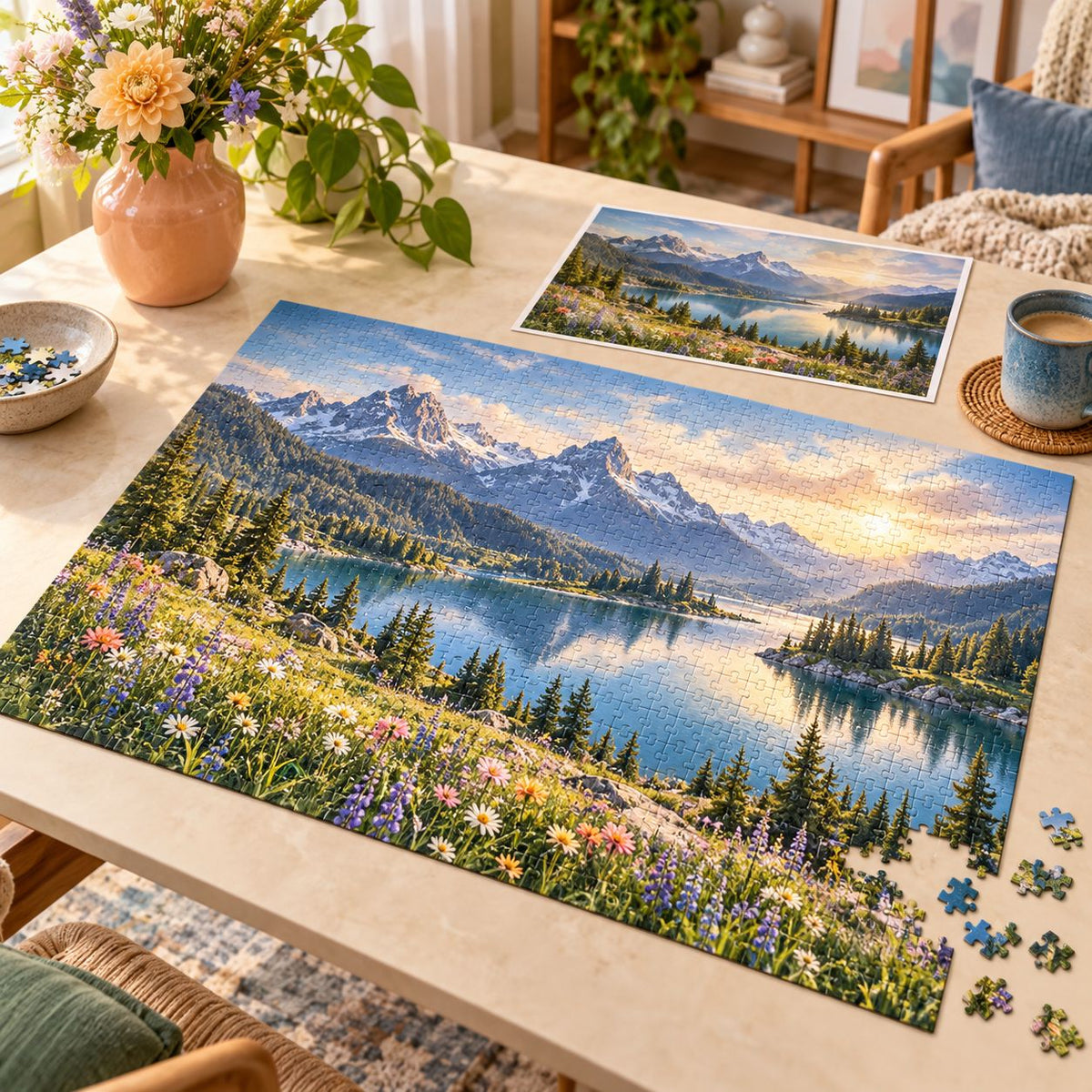 AVELORAF™ Quiet Horizon 1,000-Piece Jigsaw Puzzle — Oversized Scenic Landscape, Adult Tabletop Puzzle & Reference Poster
