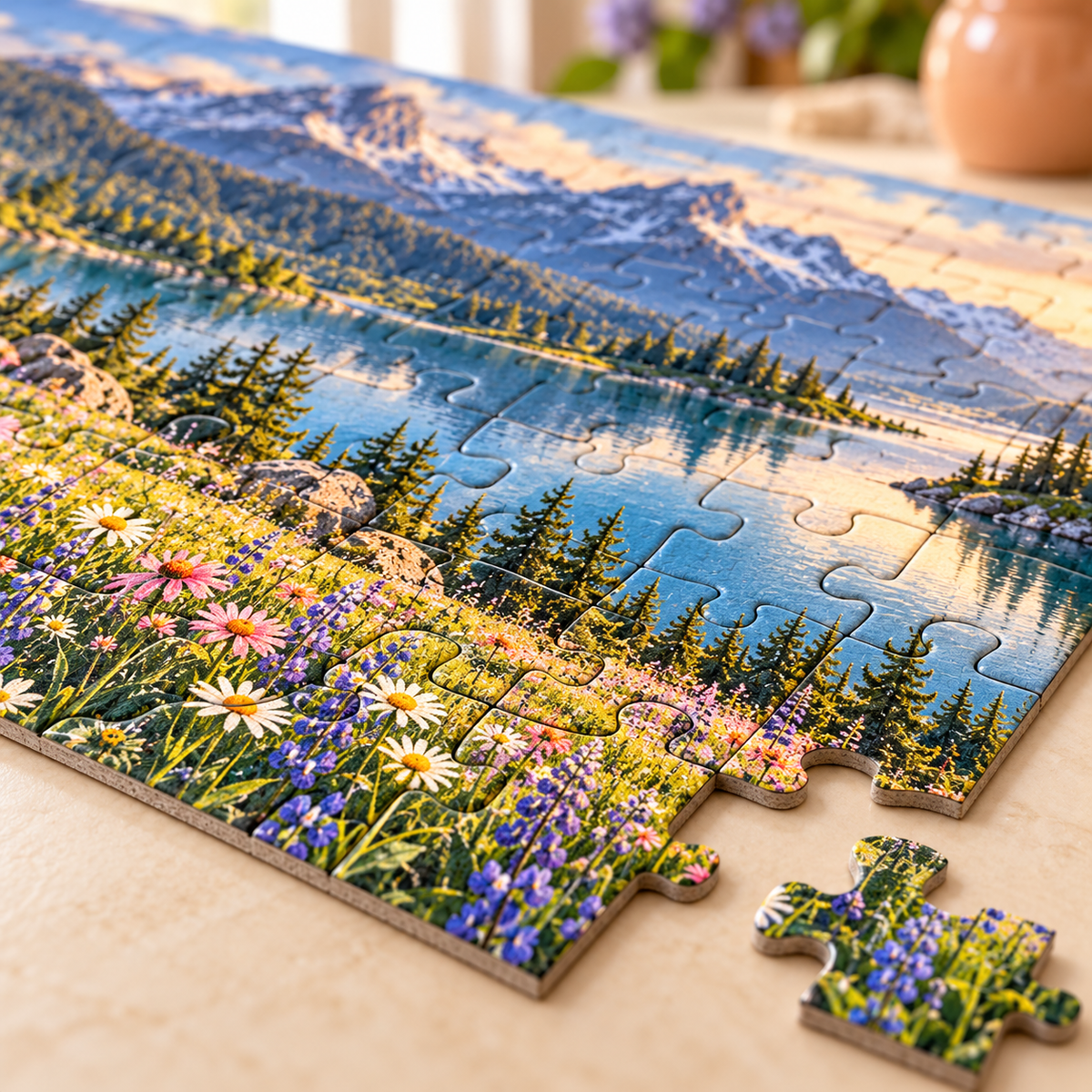 AVELORAF™ Quiet Horizon 1,000-Piece Jigsaw Puzzle — Oversized Scenic Landscape, Adult Tabletop Puzzle & Reference Poster