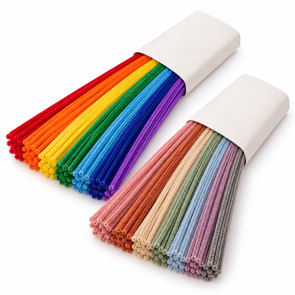 AVELORAF™ Colorfield Chenille Stem Set — 140 Pipe Cleaners, 14 Rainbow & Muted Colors, DIY Flower and Craft Supplies