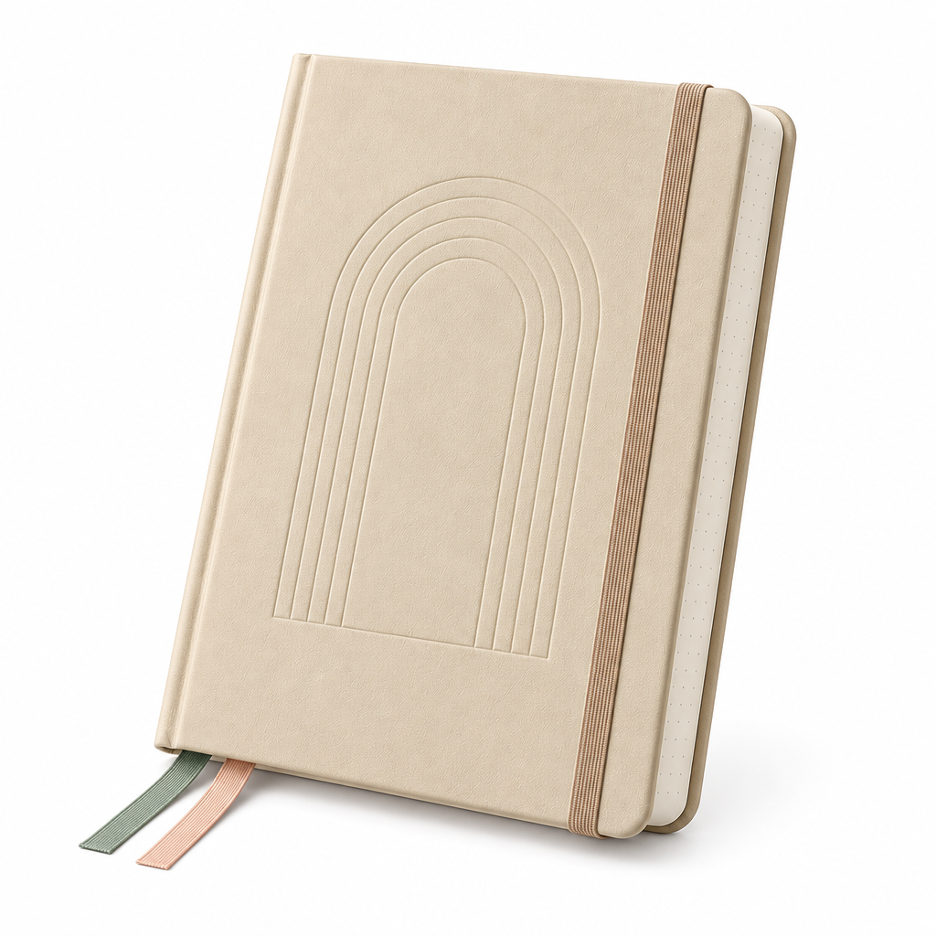 AVELORAF™ Arcfolio Hardcover Dot Grid Journal — 160 Pages, Lay-Flat Notebook & Embossed Arch Cover